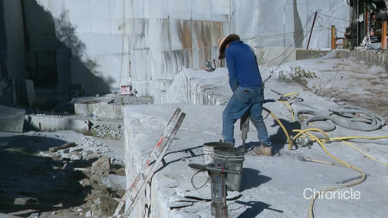 Quarrying Stone at the Milfird granite quarries